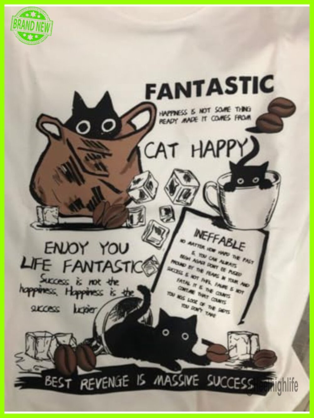 Oversize Kawaii Cat Letter Print Cotton Short Sleeve Tee Y2K Harajuku - Picture 4 of 4
